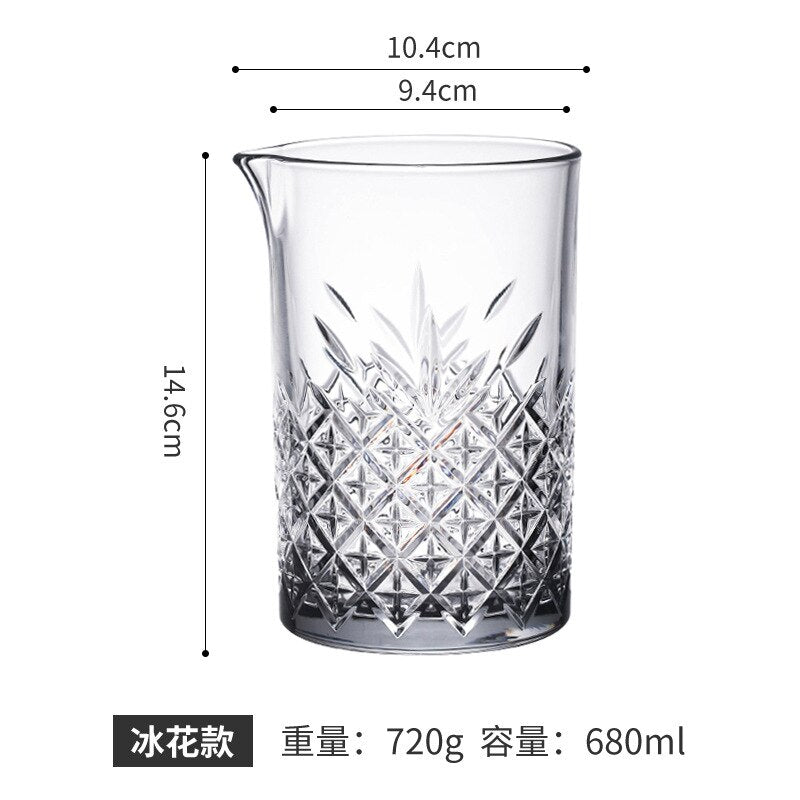 Cocktail Mixing Glass Straight Cup Bartender Cocktail Cups Crystal Glass Whiskey Cup Glass Bottle Barware Brew coffee Glass